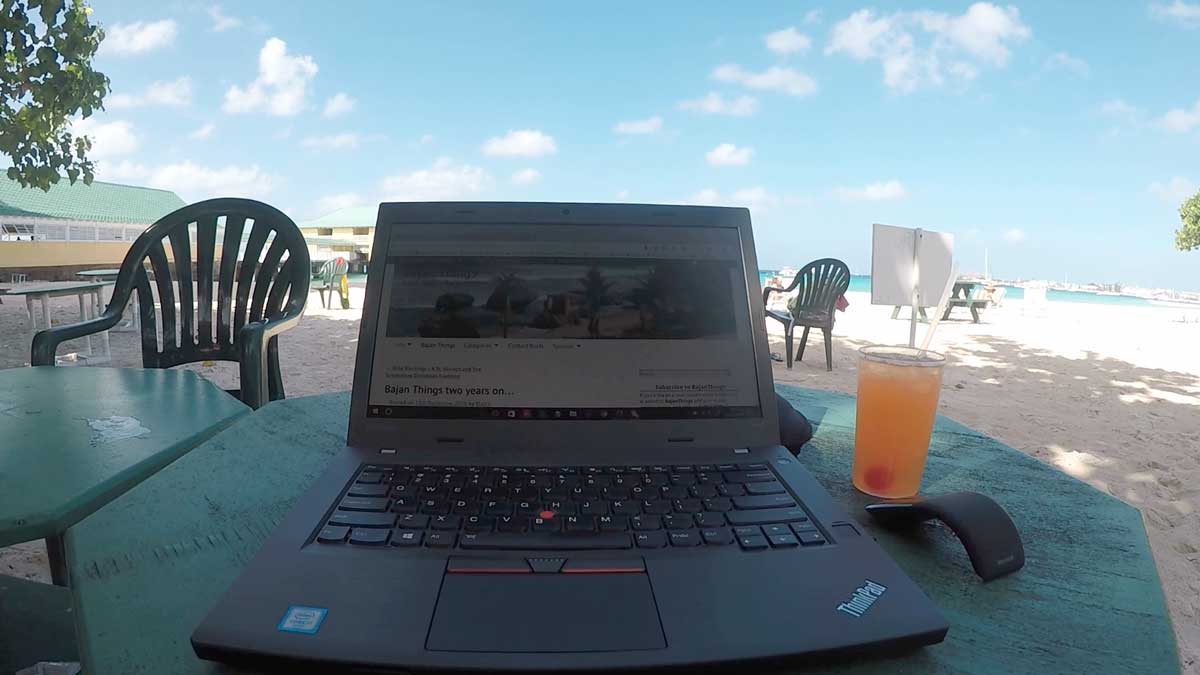 Editing BajanThings on the beach
