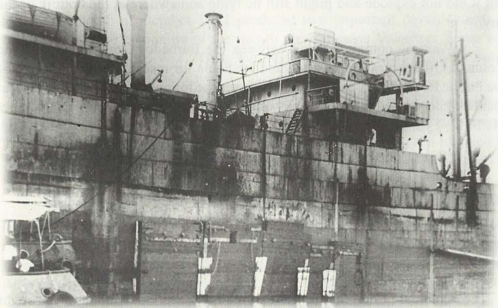 CNS Cornwallis jury-rigged prior to being towed to Trinidad