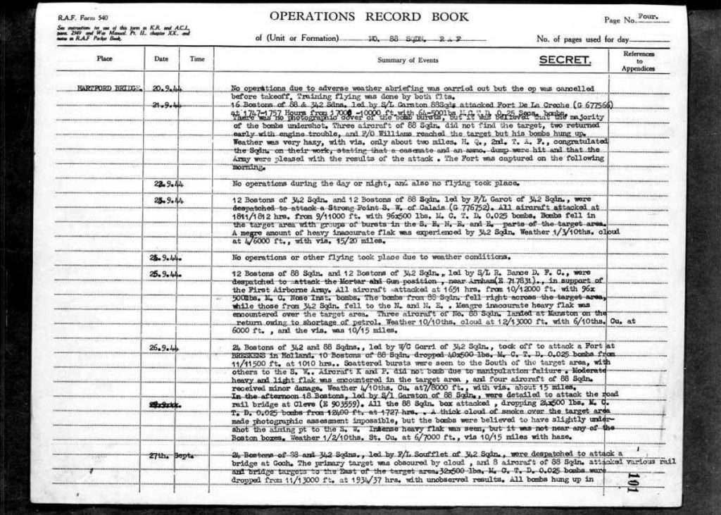 RAF 88 Squadron Records -1944