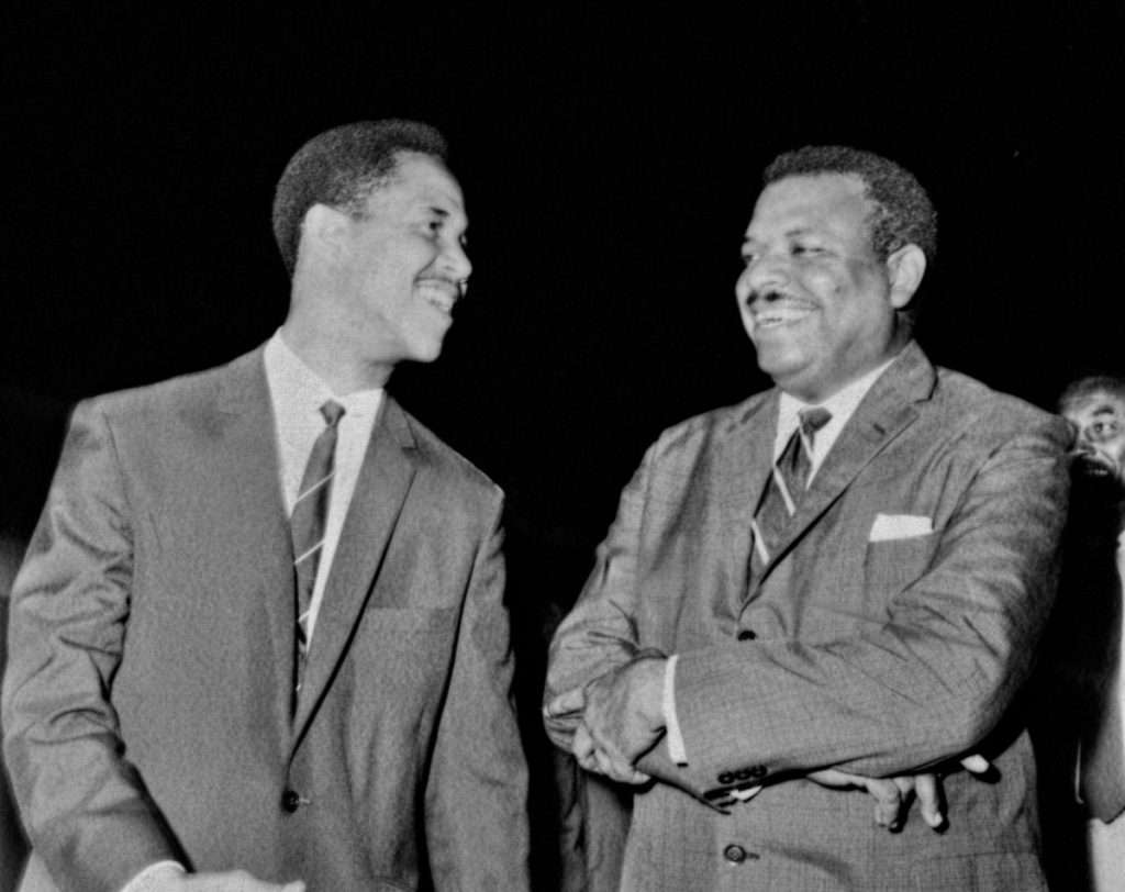 Errol Barrow wearing RAF striped tie