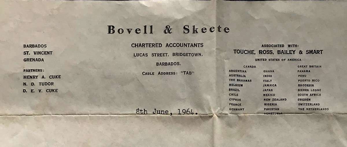 Memories of Bovell & Skeete 1960 to 1973