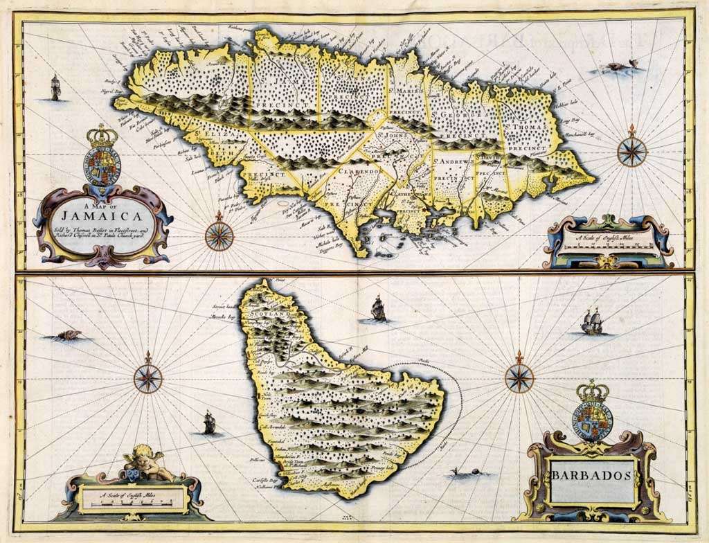 John Speed 1676 Barbados map