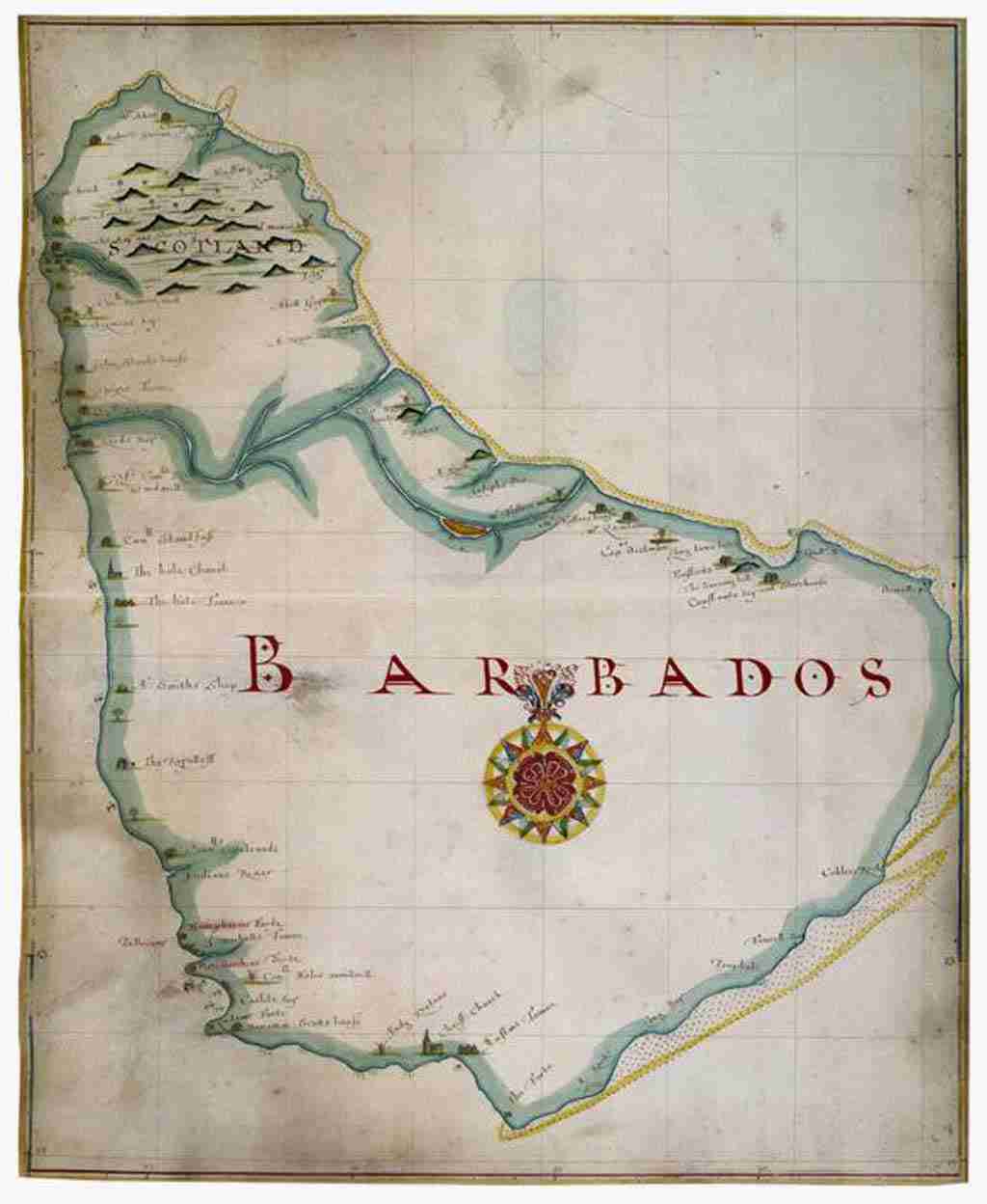 Island of Barbados - Sloane Manuscript 1684