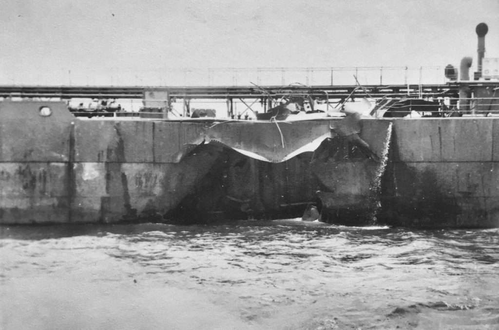 CNS Cornwallis torpedo damage
