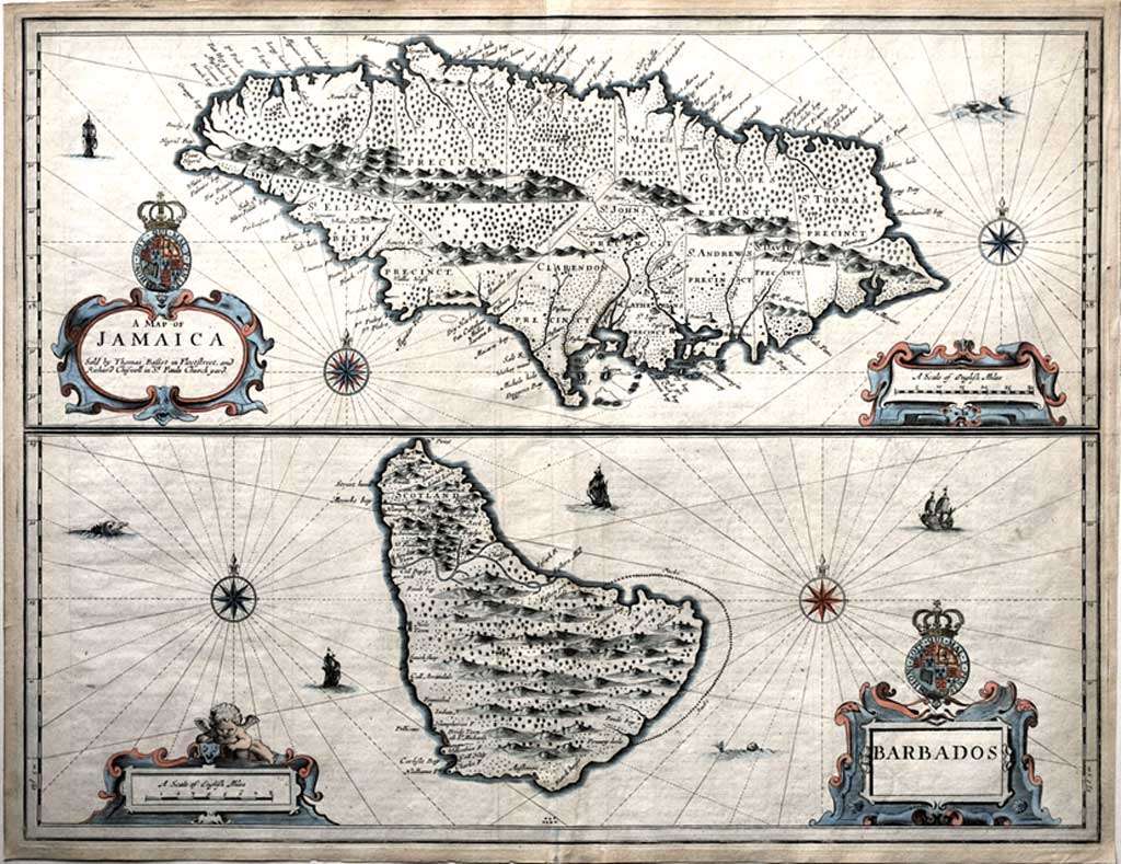 SPEED (JOHN) 1676 Barbados map