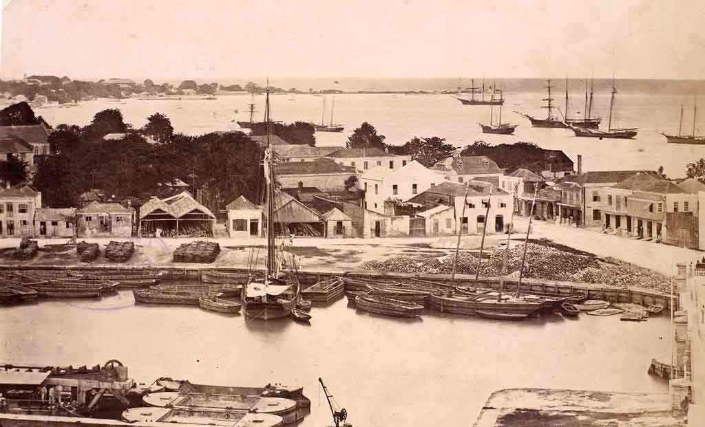Princes Albert and George of Wales visit Barbados aboard HMS Bacchante 1879