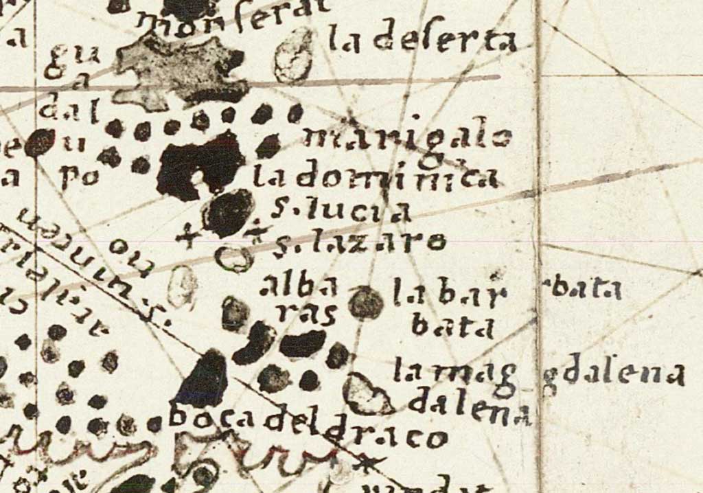 1510 Egerton Portolan atlas showing La Barbata