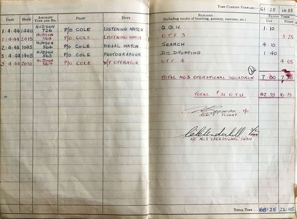 Leo Leslie Schultz - World War II logbook