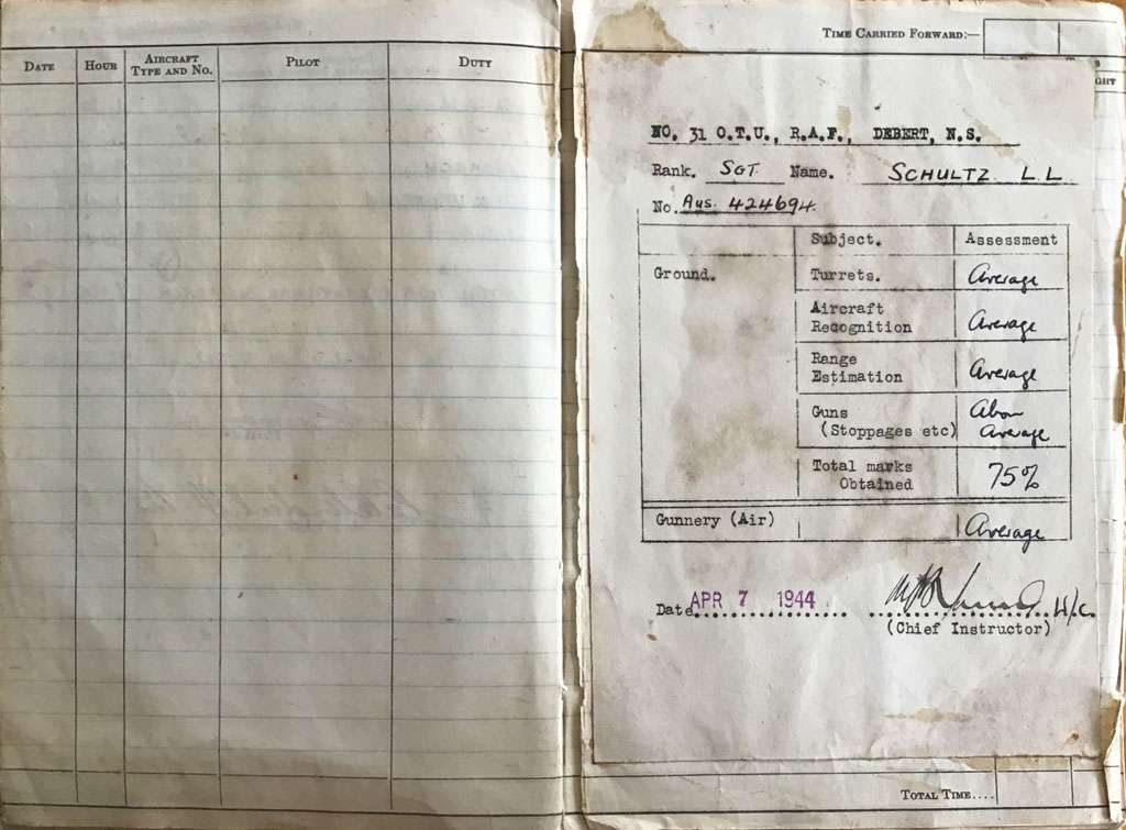 Leo Leslie Schultz - World War II logbook