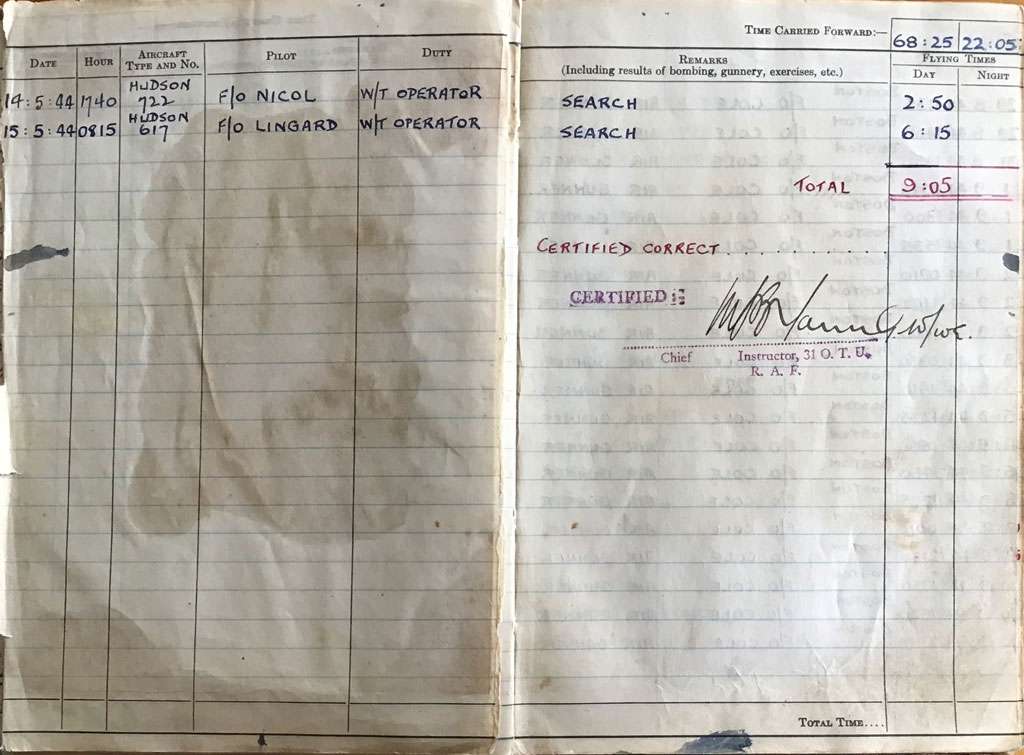 Leo Leslie Schultz - World War II logbook