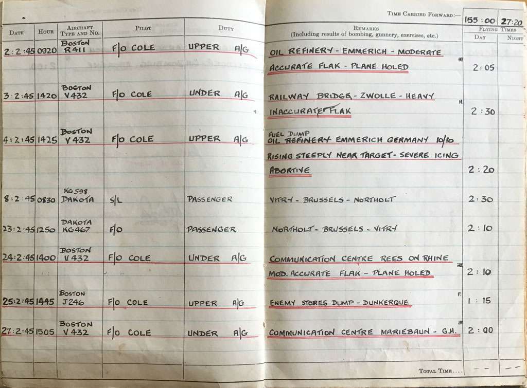 Leo Leslie Schultz - World War II logbook