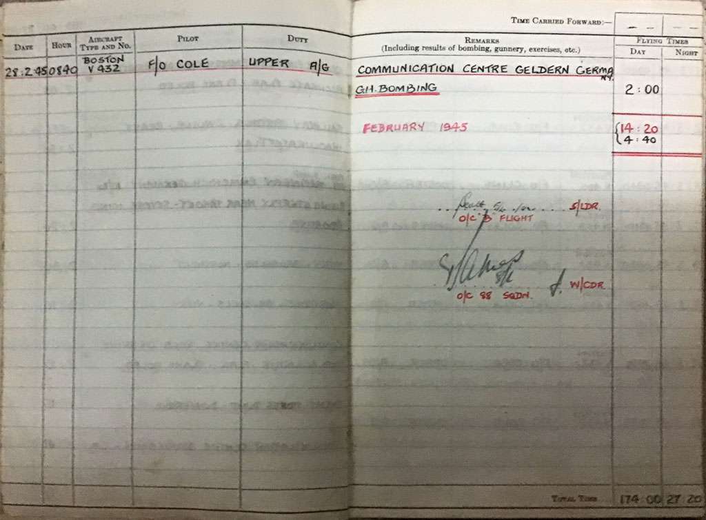 Leo Leslie Schultz - World War II logbook