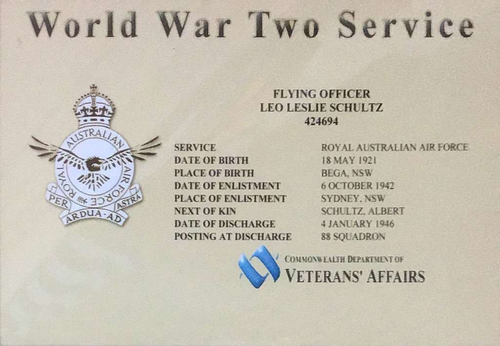 Flying Officer Leo Schultz - Royal Australian Air Force: