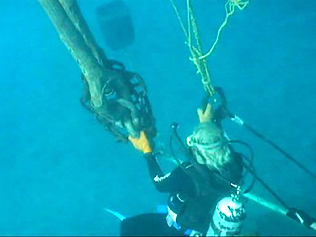 Moving the riveted steel bulkhead from the Cornwallis