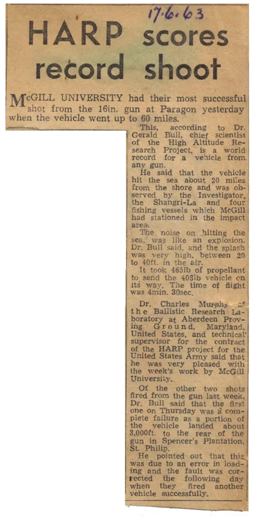 HARP Observation Mission June 1963